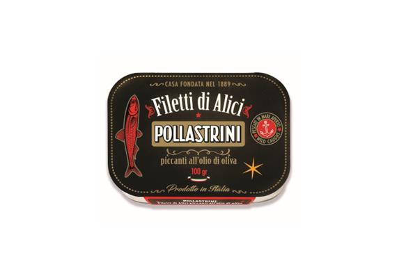 Filetti di alici all'olio di oliva, 100 gr, Pollastrini