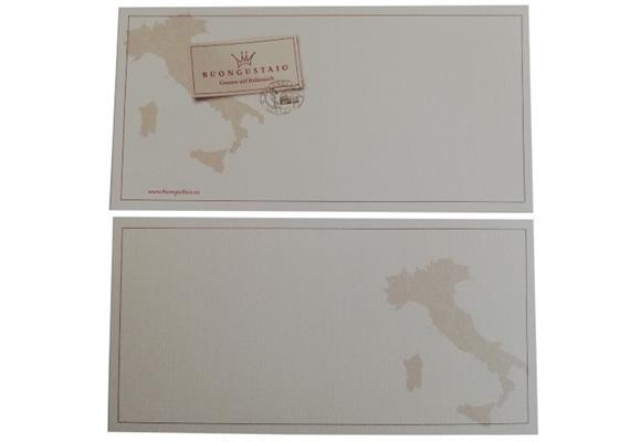 Mailing,- Produktkarte 2seitig, individuell bedruckbar, 210x105mm, Buongustaio